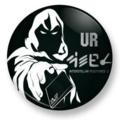 UNDERGROUND RESISTANCE Metal Badge INTERSTELLAR FUGITIVES 2 "VIRUS" logo  (UNDERGROUND RESISTANCE)